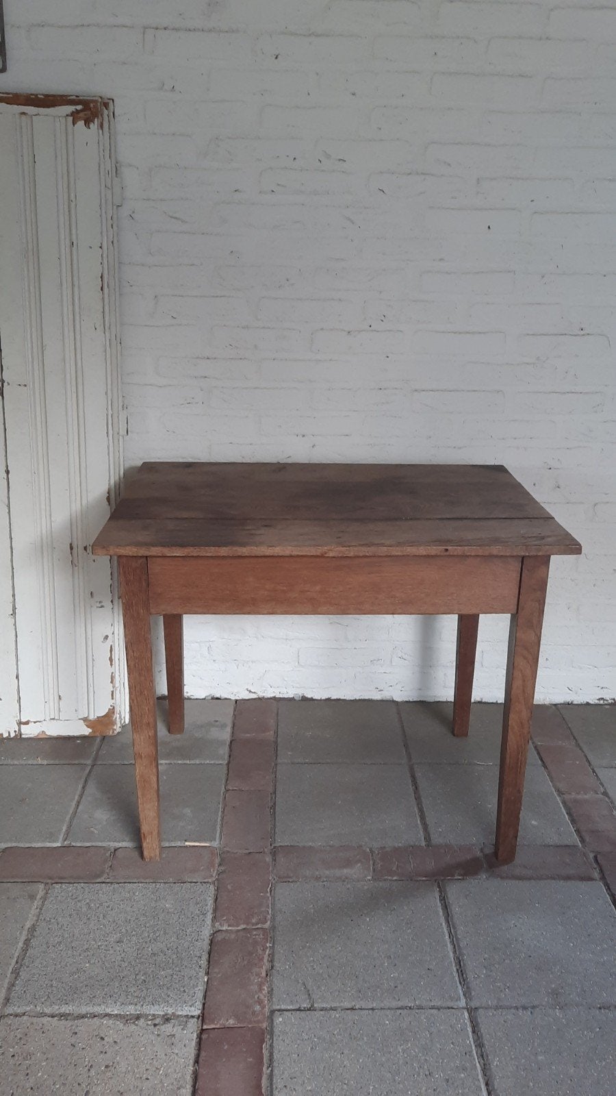 oud houten tafeltje (nuzzelspul), Huis en Inrichting, Tafels | Sidetables, Ophalen, 25 tot 50 cm, Rechthoekig, 50 tot 100 cm