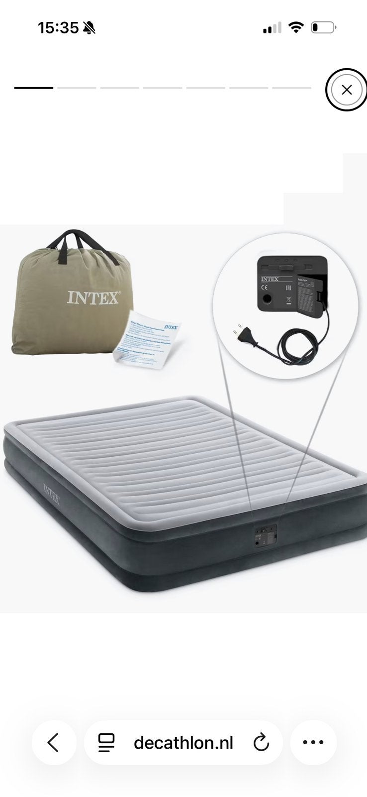 Intex fast fill luchtbed comfort, Caravans en Kamperen, Luchtbedden, Ophalen of Verzenden, Zo goed als nieuw