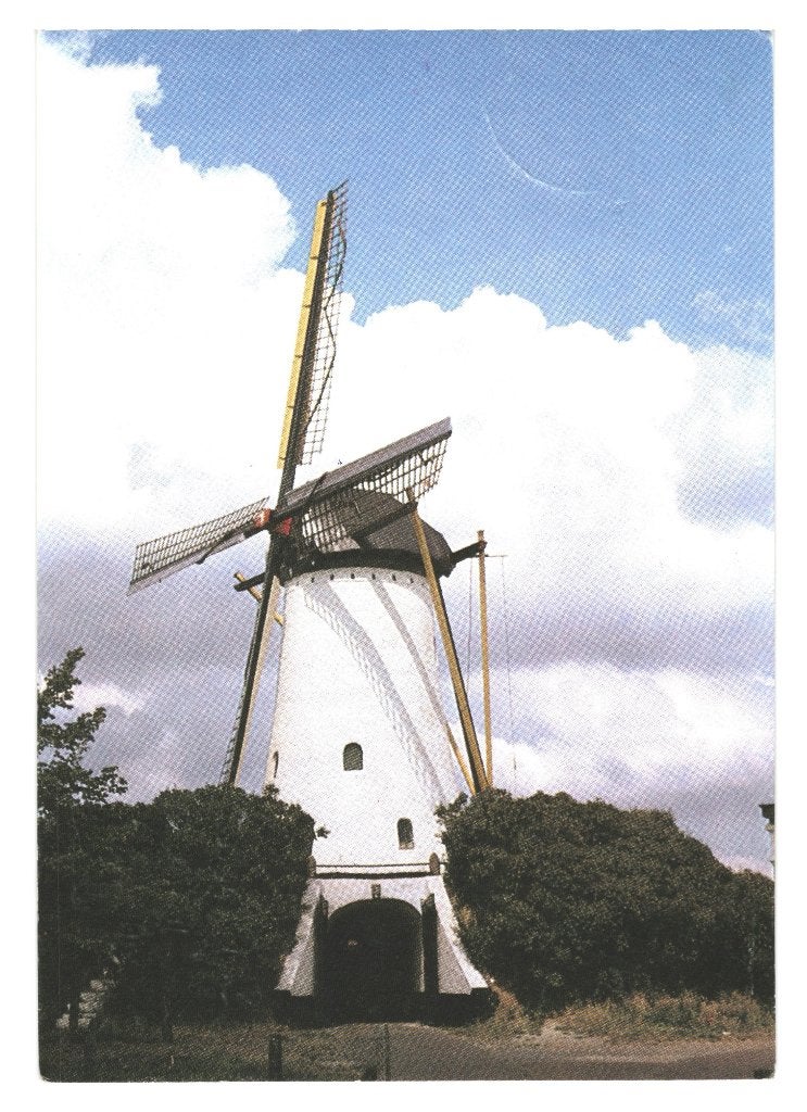 988428 Halsteren Molen NB mooie zegel Verzet en Bevrijding, Ophalen of Verzenden, Voor 1920, Gelopen, Noord-Brabant