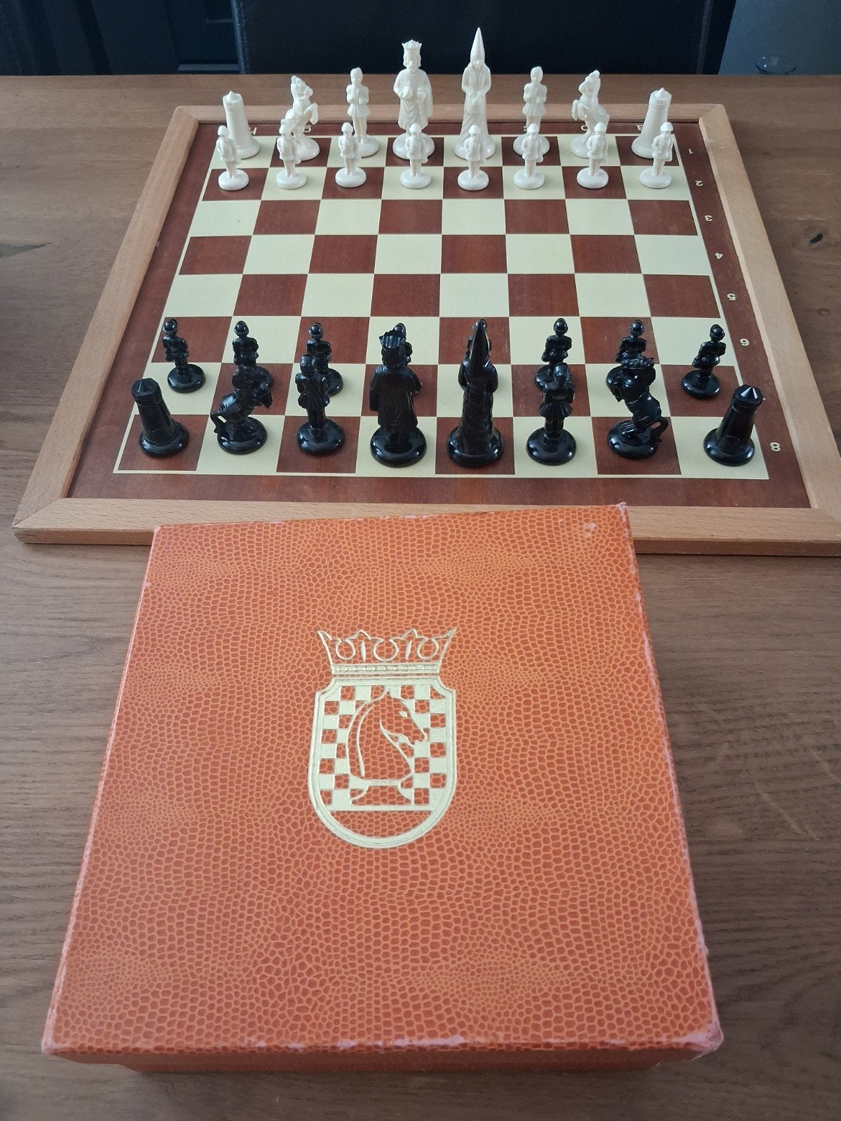 Vintage Weible Landsknechte Schaakset compleet met org. doos, Ophalen of Verzenden