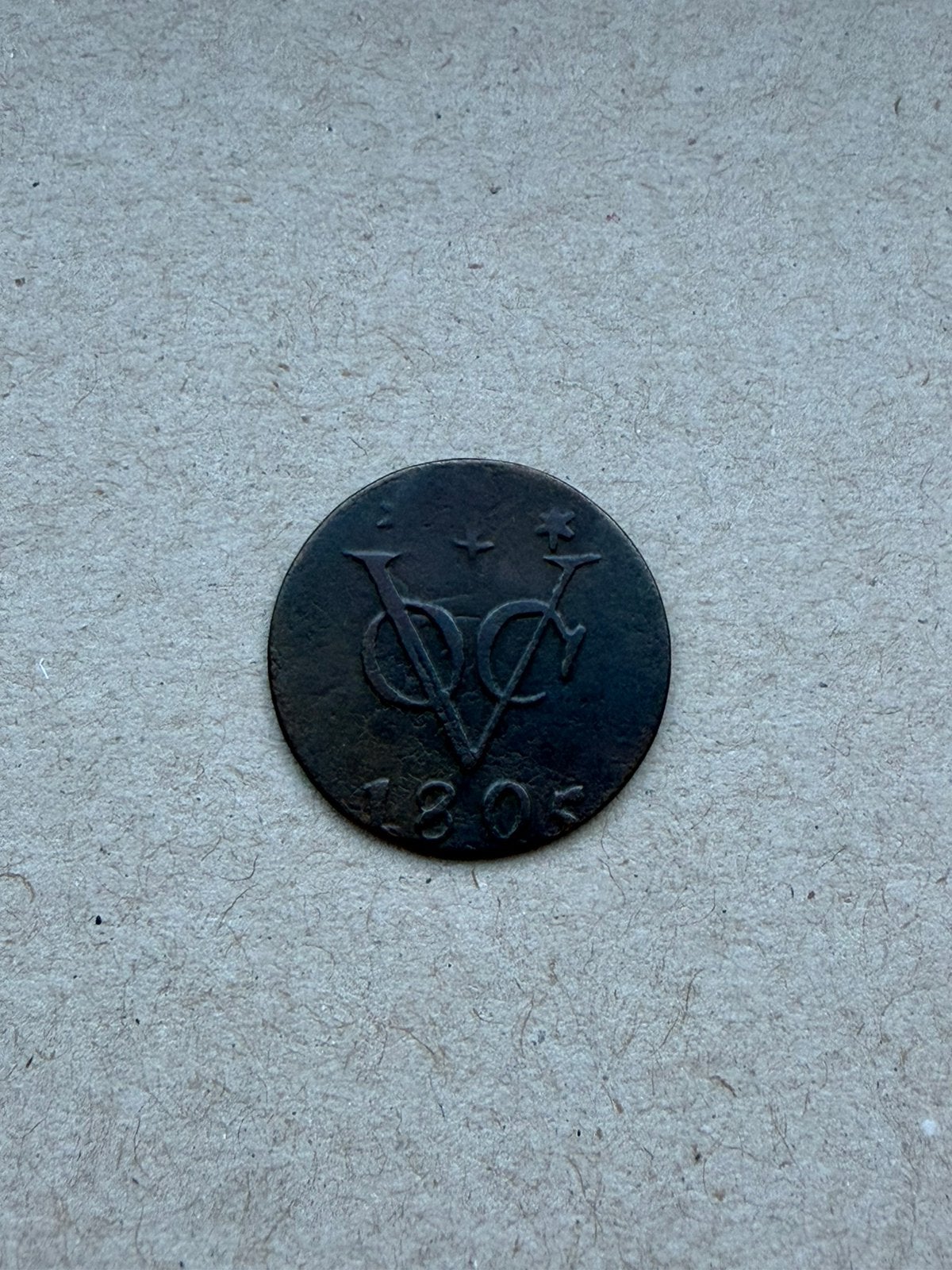 Gelderland VOC duit 1805, Postzegels en Munten, Ophalen of Verzenden, Vóór koninkrijk, Overige waardes