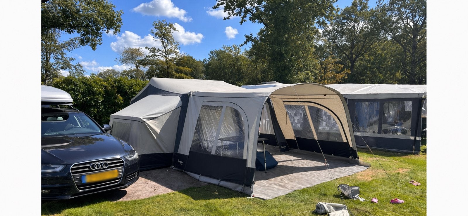 Camp-let North LTD vouwwagen 2018 met keuken en zonneluifel., Ophalen, Grijs, Tot en met 5, Camp-Let