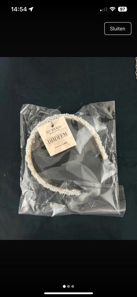 Diadeem, Ophalen of Verzenden, Zo goed als nieuw, Wit, Accessoires