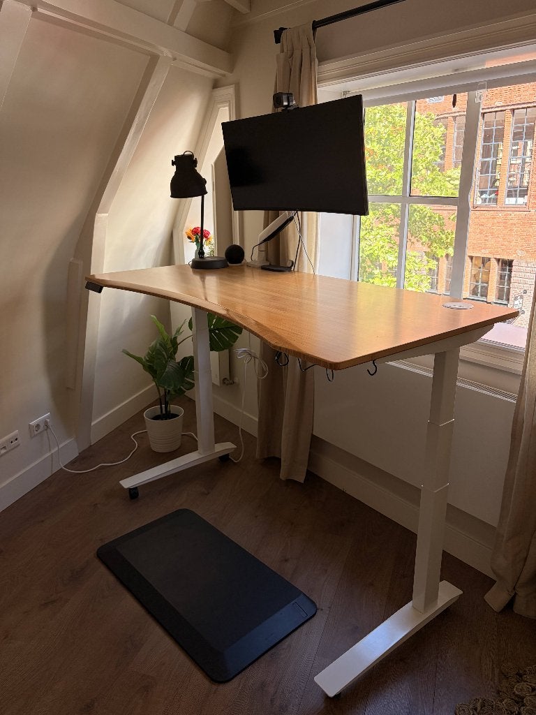 Fully Jarvis (Now Herman Miller) Bamboo Standing Desk 160cm, Ophalen, In hoogte verstelbaar, 160 cm, Gebruikt
