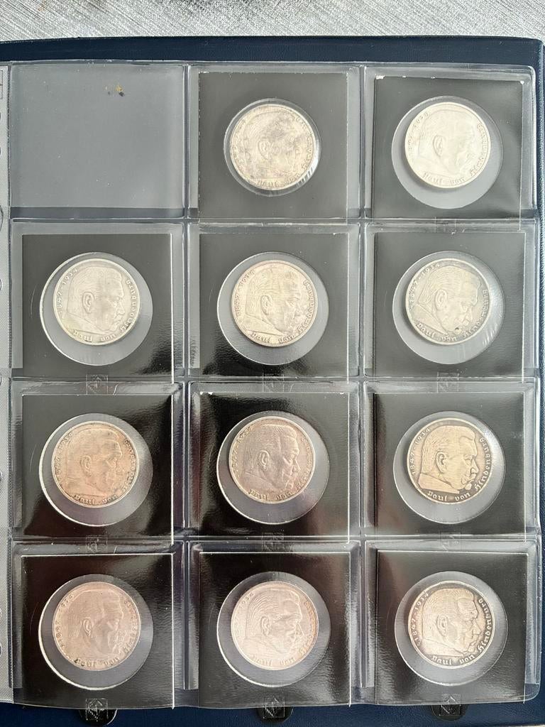 15 x 5 reichdmark van het Derde Rijk (1933-1945), Ophalen of Verzenden, Duitsland, Setje, Zilver