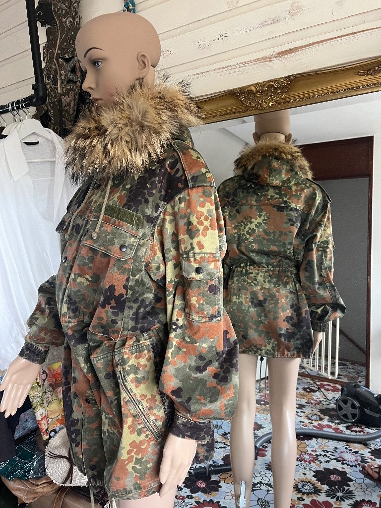 Originele Parka Duitse bundeswehr maat L, Ophalen of Verzenden, Gedragen, Maat 42/44 (L), Groen