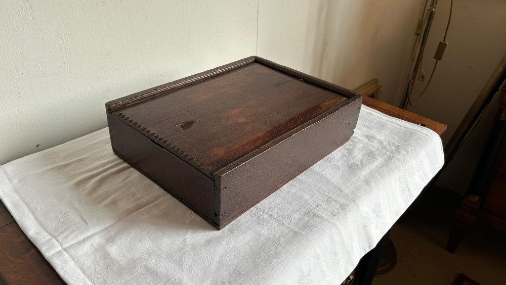 Zeldzame houten schooltas, 30 tot 40 cm, Bruin, Overige typen, Ophalen of Verzenden
