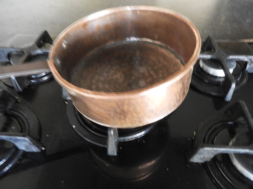koperen steelpan, Huis en Inrichting, Ophalen of Verzenden, Gebruikt, Koper, Overige typen