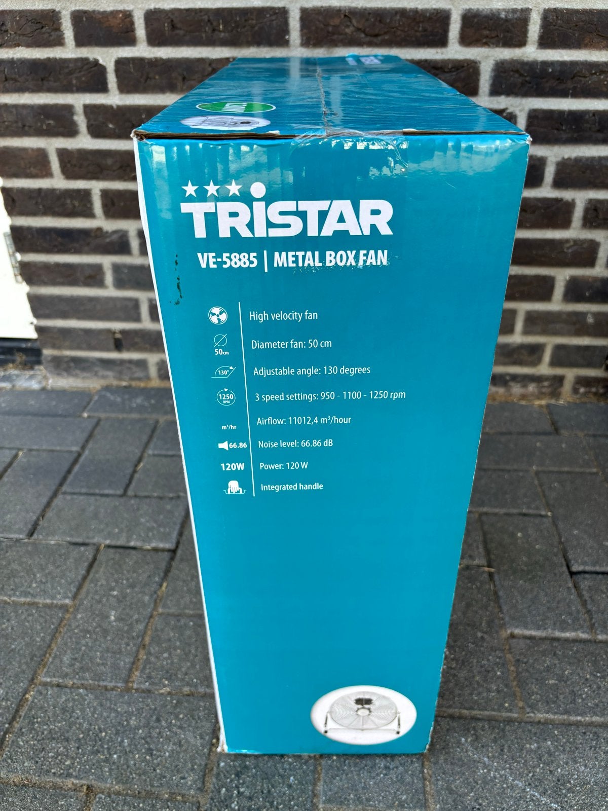 Tristar VE-5885 Metalen Box Ventilator - 120W, 50cm, Ophalen of Verzenden, Nieuw, Vloerventilator