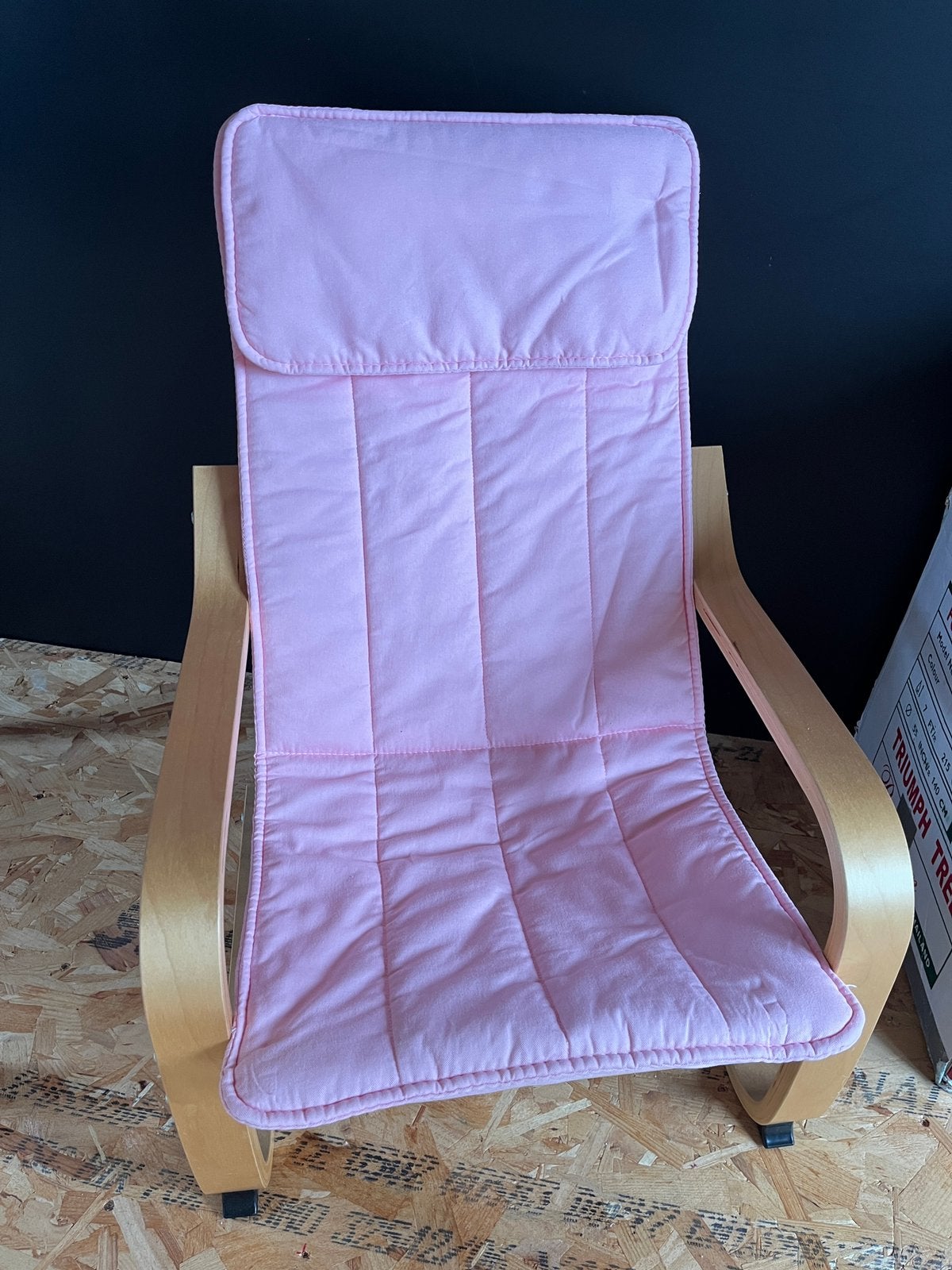 Ikea Poäng kinderstoel met roze kussen, Ophalen, Gebruikt, Stoel(en)