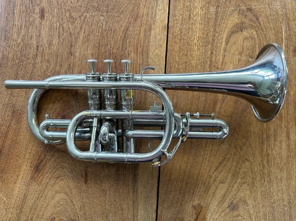70s F. Besson Paris Bb French Cornet, Muziek en Instrumenten, Blaasinstrumenten | Trompetten, Ophalen, Gebruikt, Overige typen