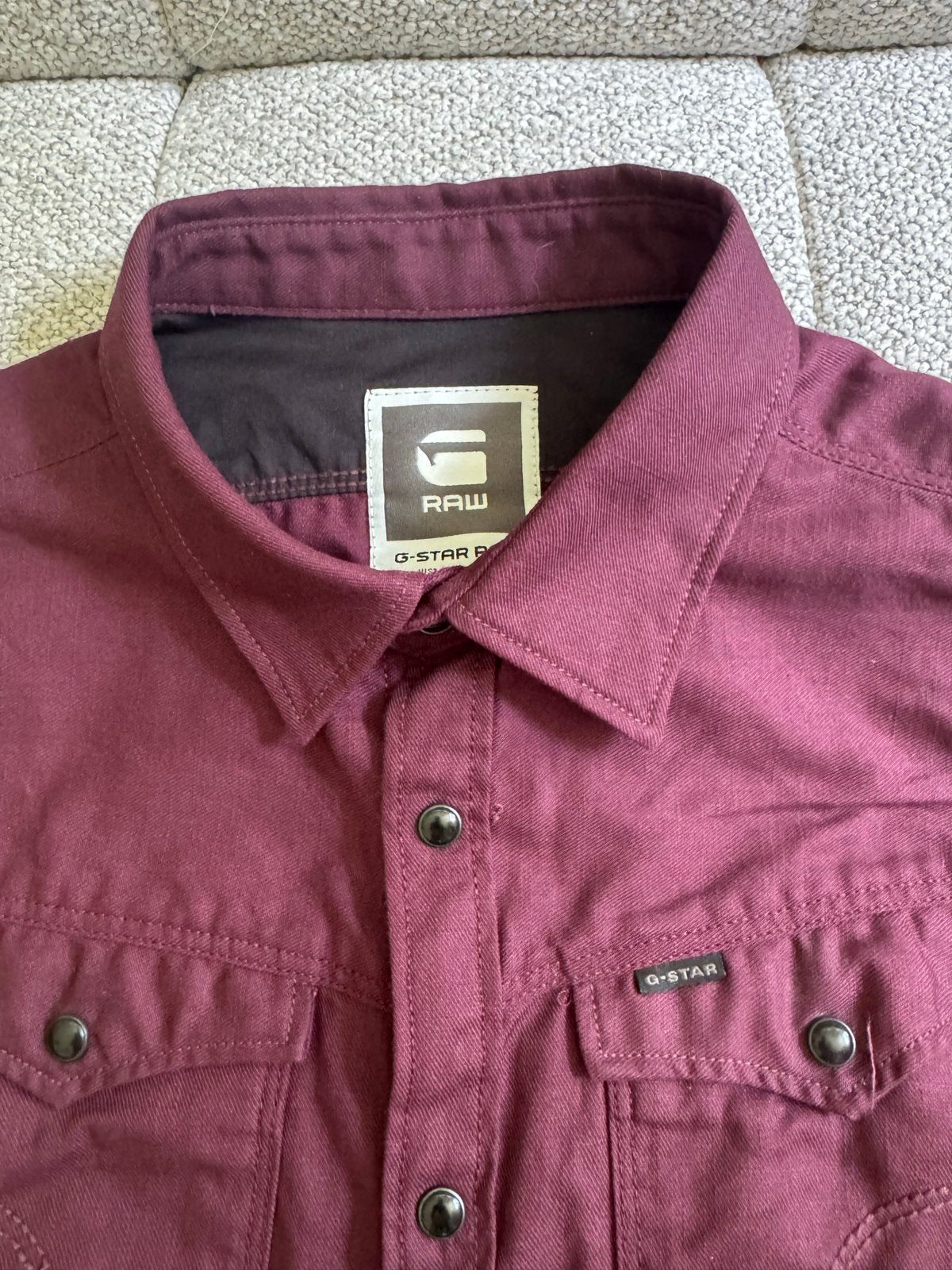 G-Star Raw Overhemd Maat L Aubergine Nieuw Zonder Labels, Ophalen of Verzenden, Nieuw, Paars, Halswijdte 41/42 (L)