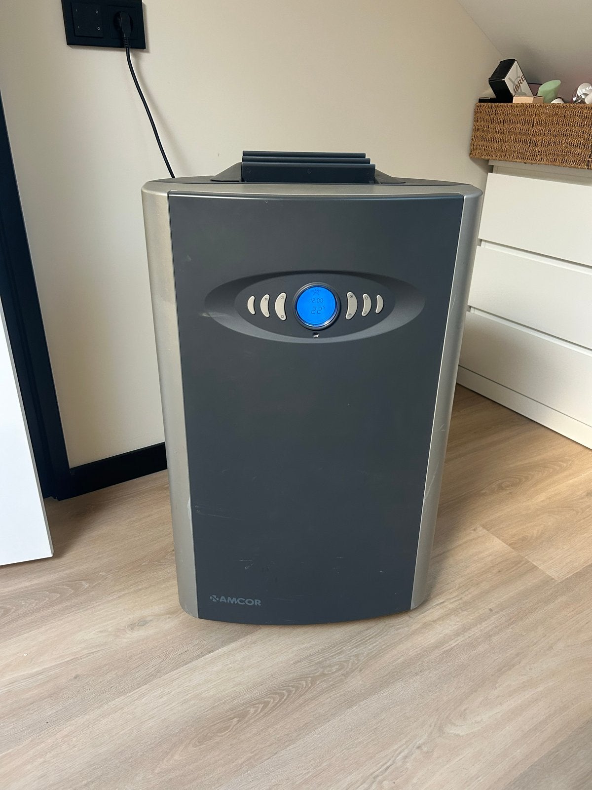 Amcor Mobiele Airco met Afvoerslang - Koelen en Ontvochtigen, Witgoed en Apparatuur, Ophalen, Gebruikt, Minder dan 60 m³, Timer