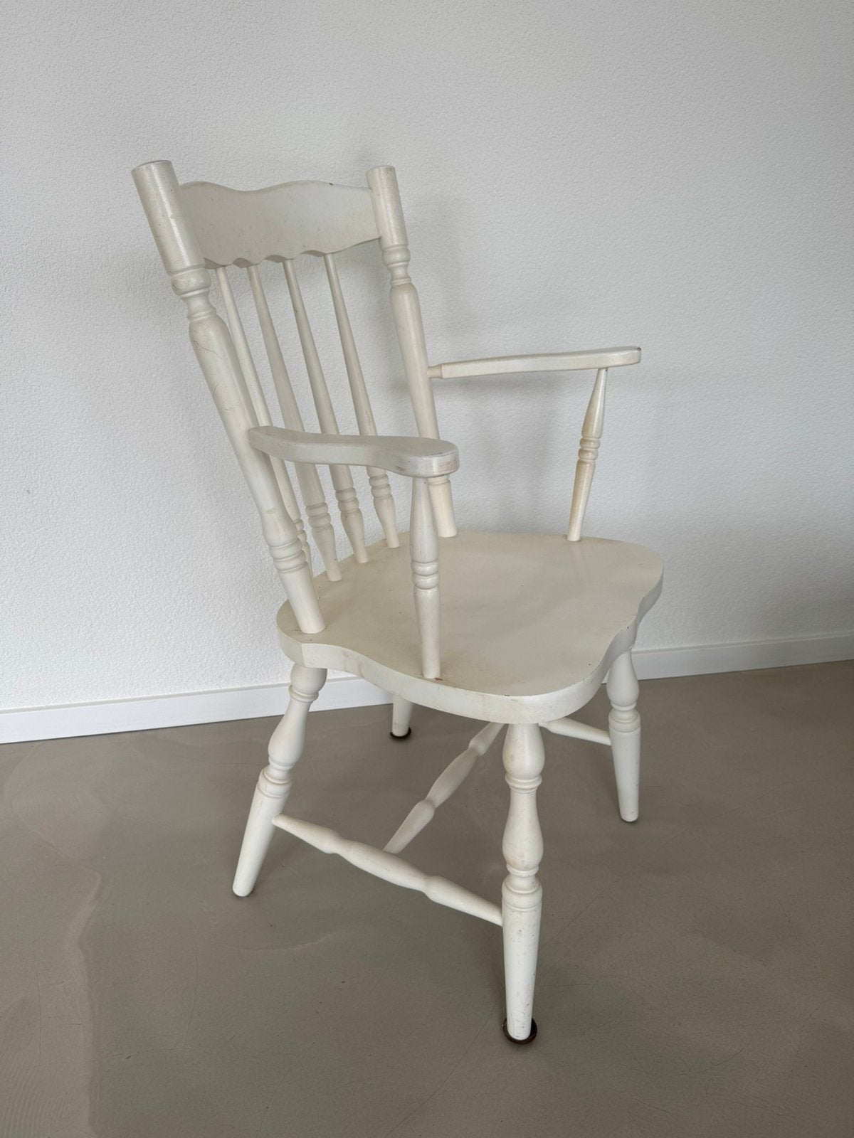 Goedzittende houten stoel! Vintage., Huis en Inrichting, Ophalen, Gebruikt, Wit, Eén