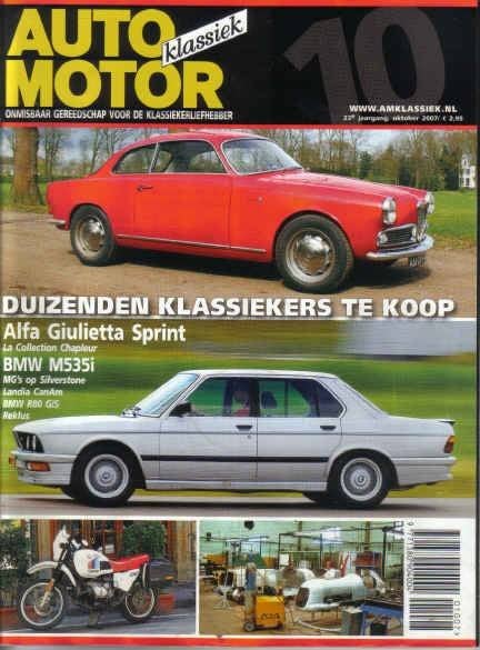 AMK 10 2007 : Alfa Romeo Giulietta Sprint - BMW M535i, Ophalen of Verzenden, Gelezen, Algemeen