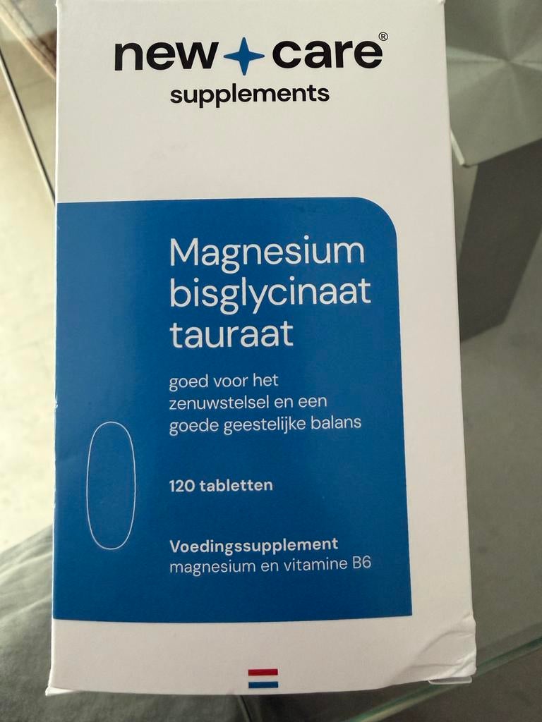 Magnesium bisglycinaat tauraat New Care maxi verpakking!, Ophalen of Verzenden, Zo goed als nieuw, Overige typen