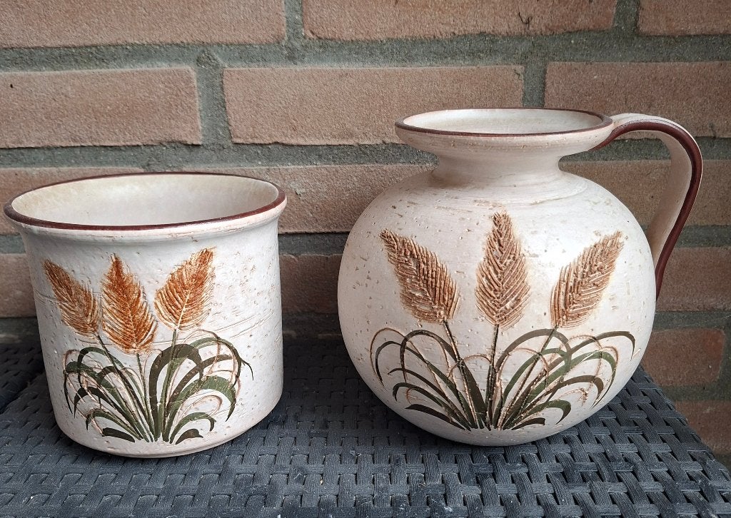 Woonaccessoires set voor plant en bloemen, Ophalen of Verzenden, Gebruikt, Meerkleurig, Steen/keramiek