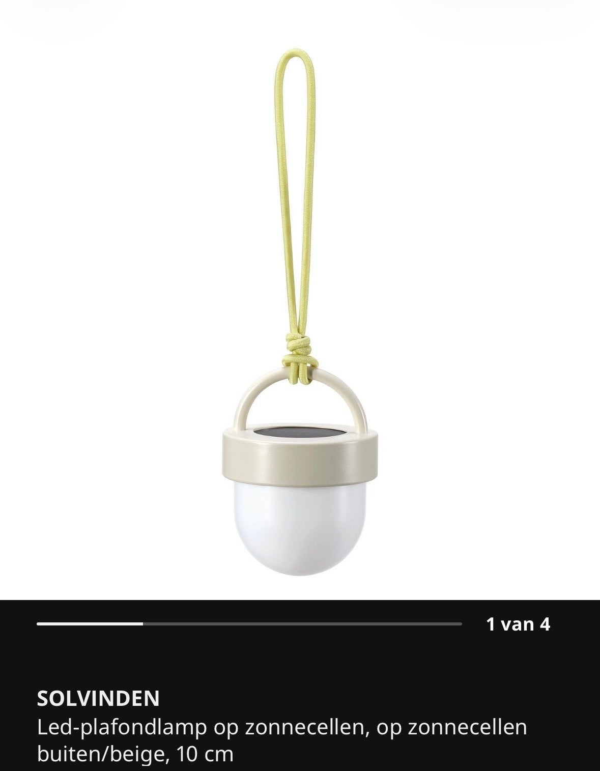 Gezocht: IKEA SOLVINDEN LED-plafondlamp, Kunststof, Beige, Overige fittingen, Zo goed als nieuw