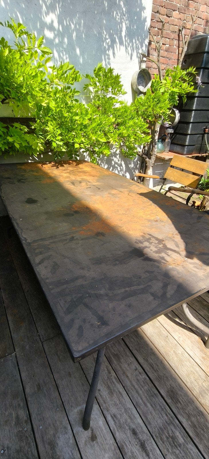 Gratis afhalen tuintafel 2.00x1.00, Ophalen, Gebruikt, Rechthoekig, Metaal