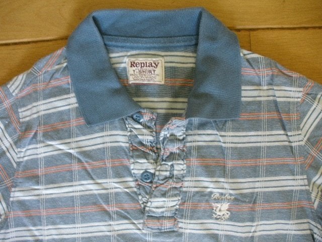 REPLAY polo t- shirt blauw streep maat S, Ophalen of Verzenden, Zo goed als nieuw, Blauw, Replay