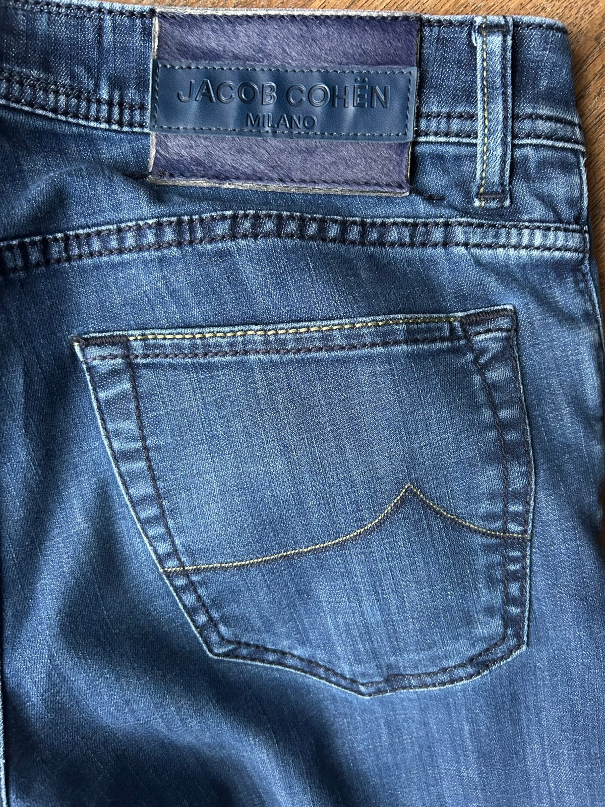 Jacob Cohen Nick Slim jeans maat 34, flink ingekort, Ophalen of Verzenden, Gedragen, Blauw, W33 - W34 (confectie 48/50)