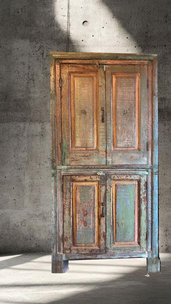 Unieke Vintage Houten Kast - Rustieke Charme, Ophalen, Gebruikt