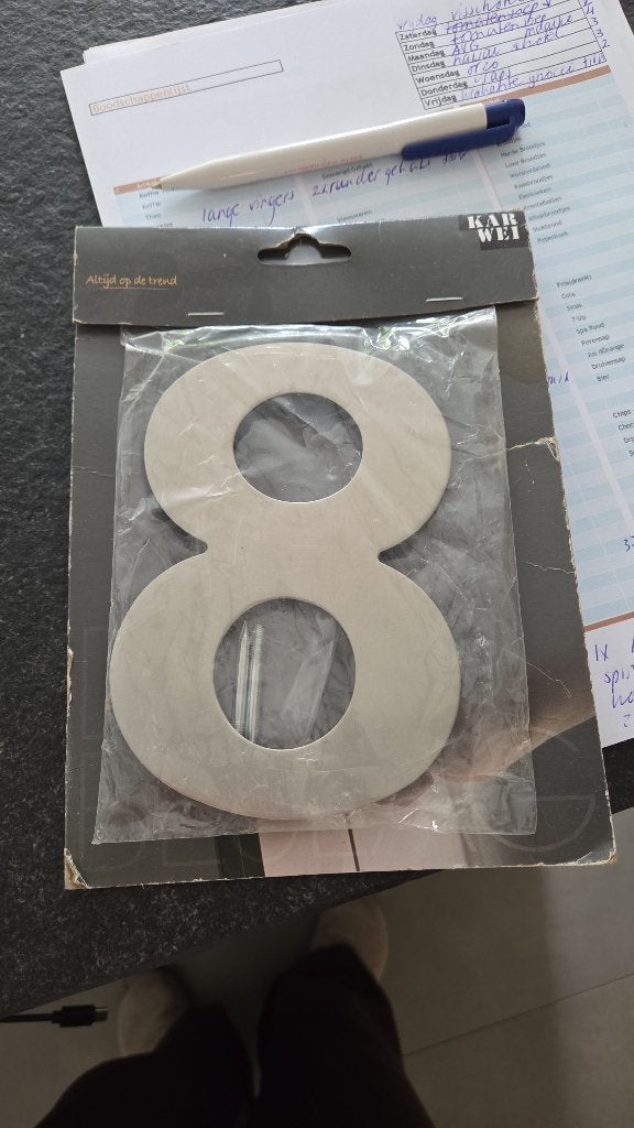 GRATIS  RVS huisnummer 8, 15 cm, Nieuw, Ophalen of Verzenden, Overige materialen