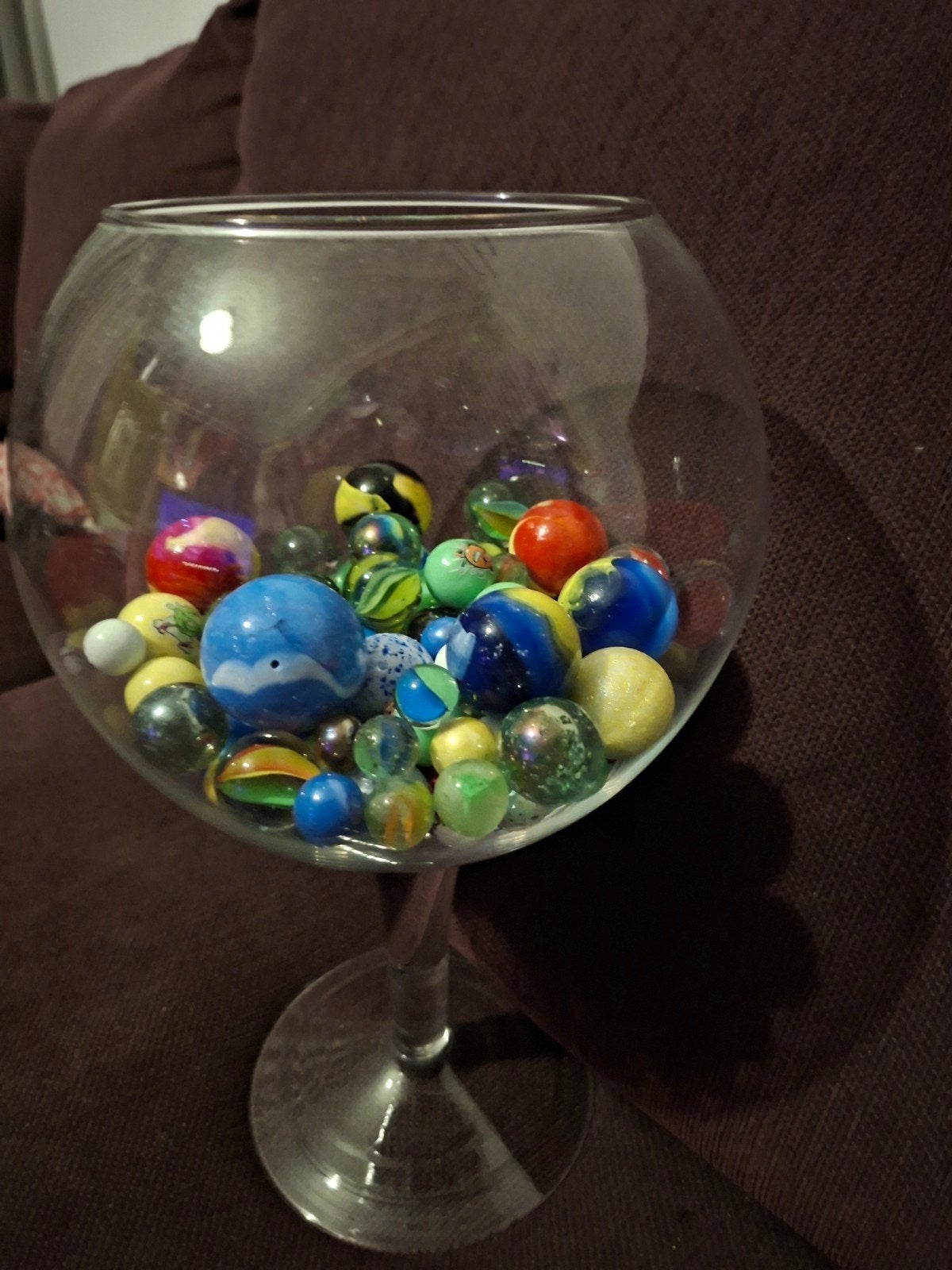 Prachtig groot glas met diverse retro/Vintage knikkers, G1, Ophalen of Verzenden, Zo goed als nieuw