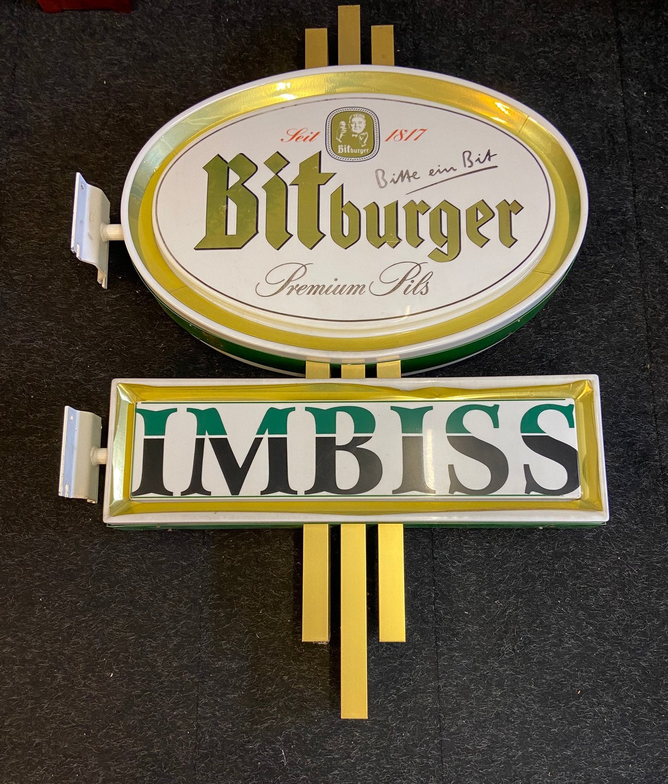 Grote originele bittburger bier lichtbak gevelreclame lamp, Ophalen, Gebruikt, Reclamebord, Plaat of Schild, Overige merken
