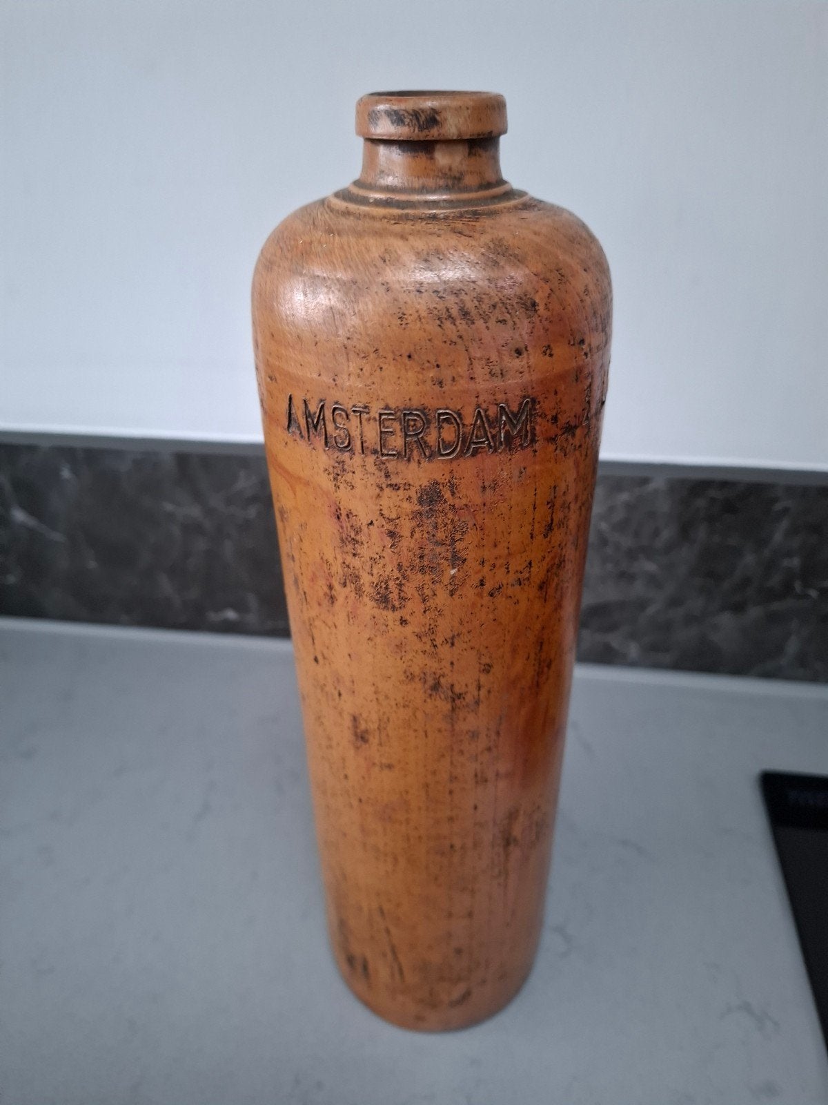 Vintage Amsterdam aardewerken fles/vaas, Ophalen of Verzenden