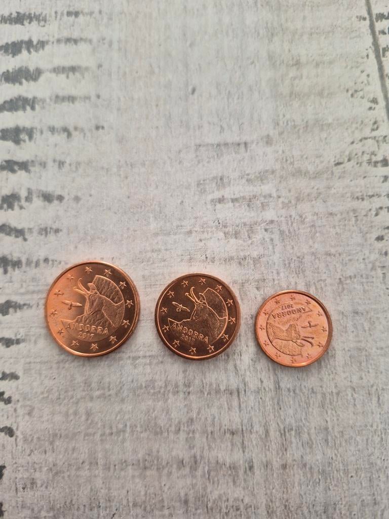Andorra 2017 1, 2 en 5 cent euromunten set, Postzegels en Munten, Munten | Europa | Euromunten, Ophalen of Verzenden, Overige landen