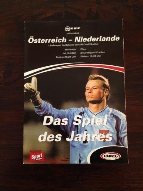 Programma Oostenrijk - Nederland 16 oktober 2002, Ophalen of Verzenden, Gebruikt, Boek of Tijdschrift