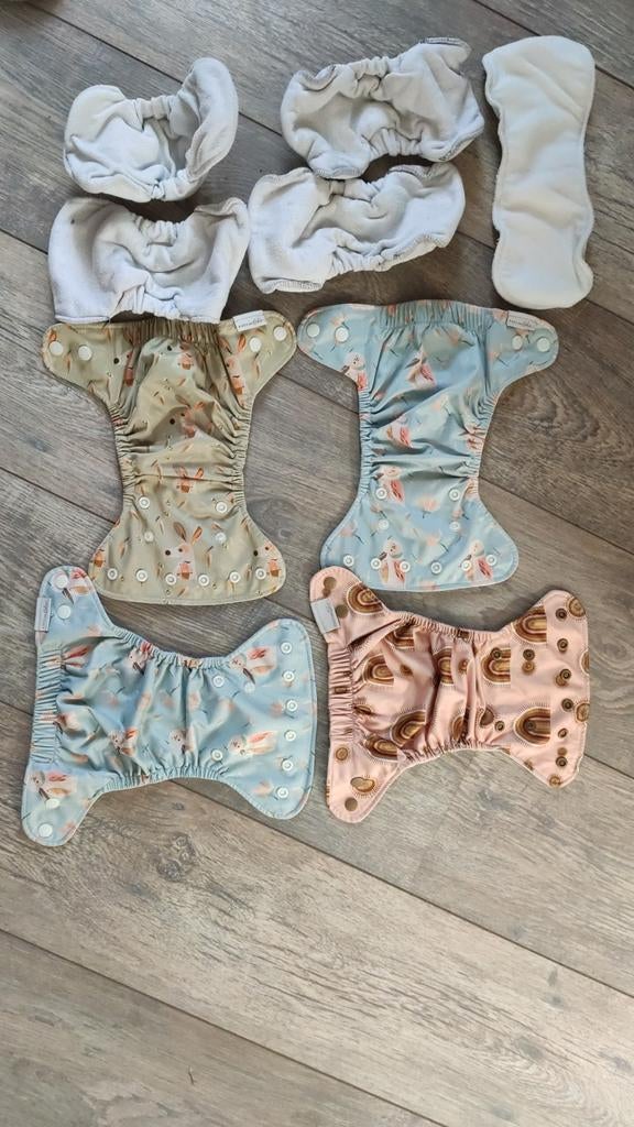 Wasbare luiers Bare 4 stuks newborn + 1 one size, Ophalen, Zo goed als nieuw