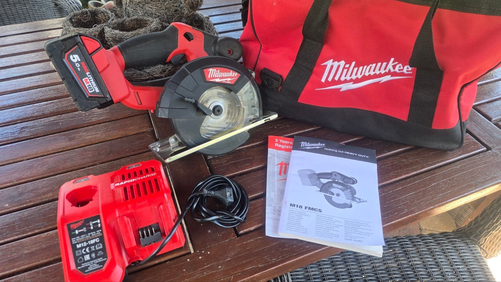 Milwaukee M18 FMCS Cirkelzaag met Accu en Oplader, Ophalen of Verzenden