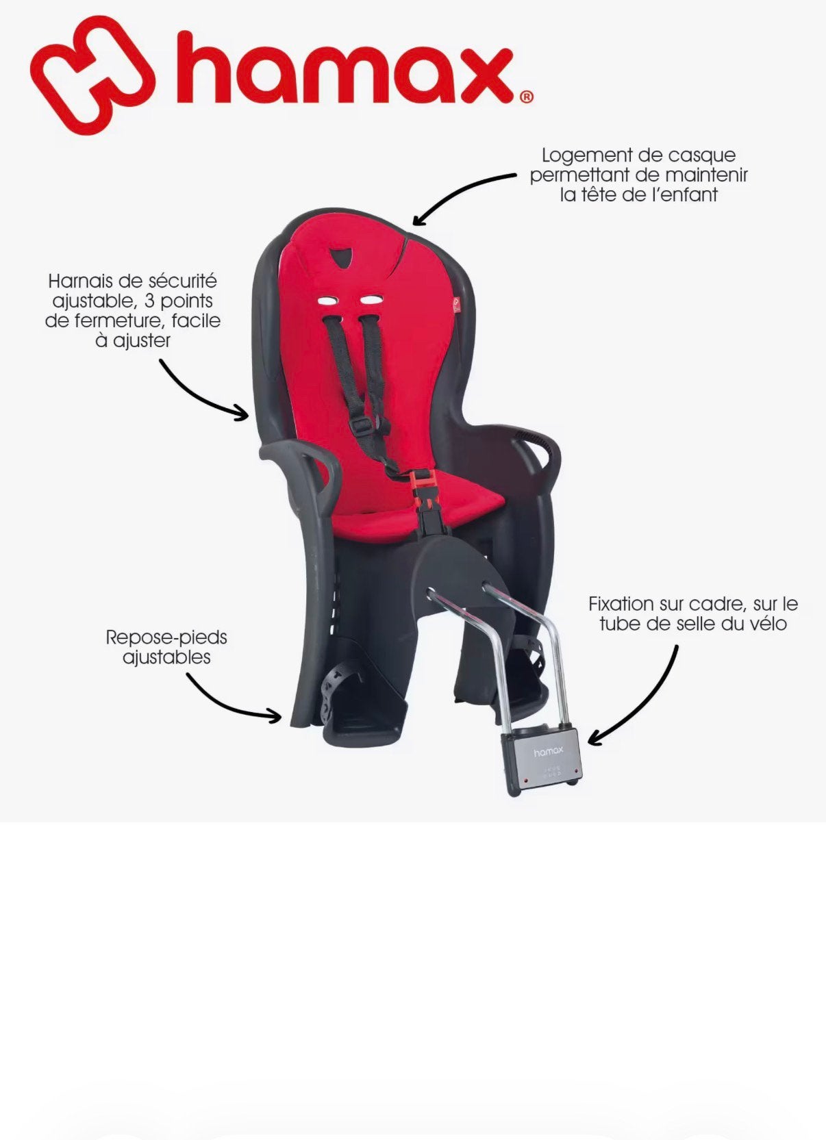 HAMAX Kinderdrager voor fiets Hamax Buddy, Fietsen en Brommers, Fietsaccessoires | Fietsstoeltjes, Ophalen of Verzenden, Zo goed als nieuw