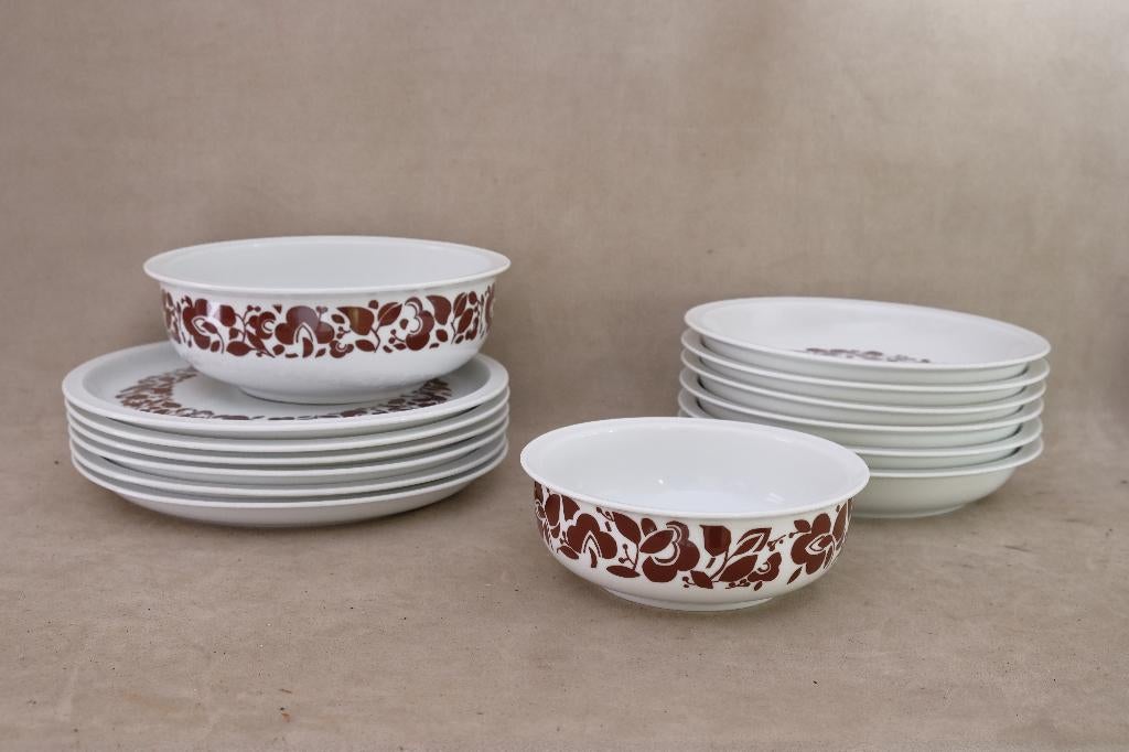 servies vintage Melitta 6 personen  borden, Ophalen of Verzenden, Zo goed als nieuw, Bord(en), Overige stijlen