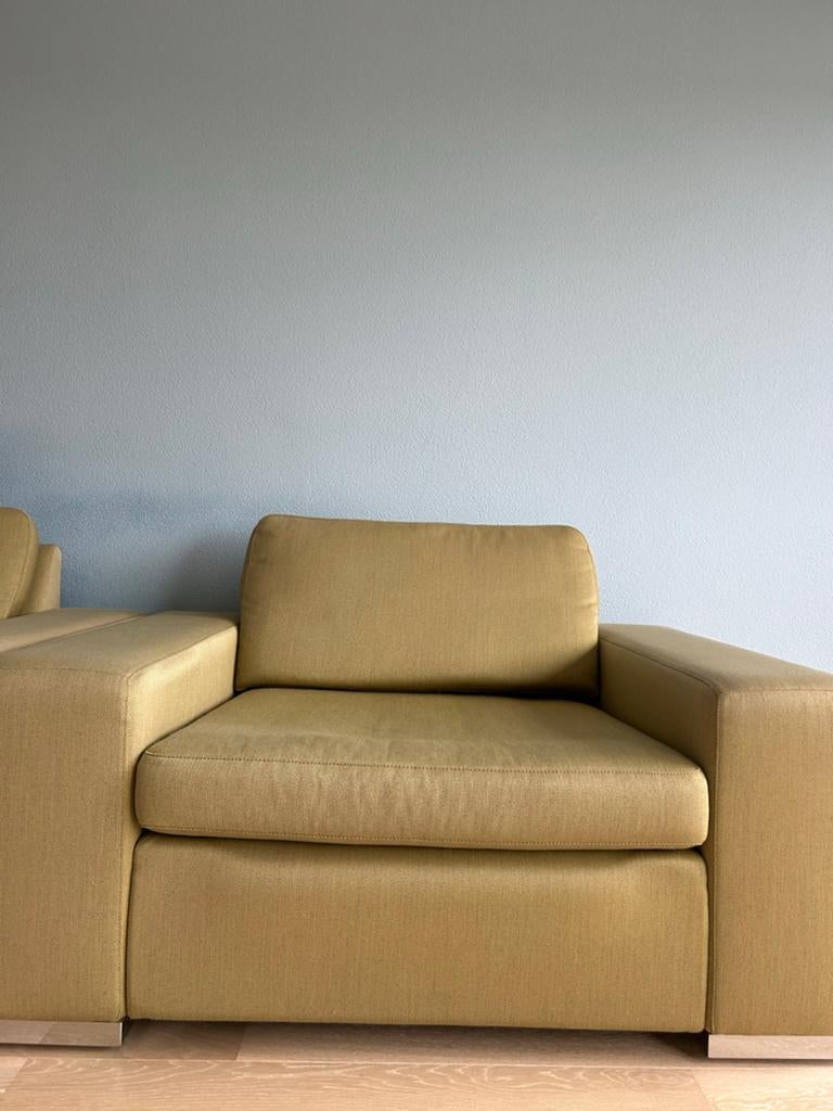 COrRConseta - Comfortabele fauteuils in olijfgroen, Ophalen, Gebruikt, Eenpersoons, 75 tot 100 cm