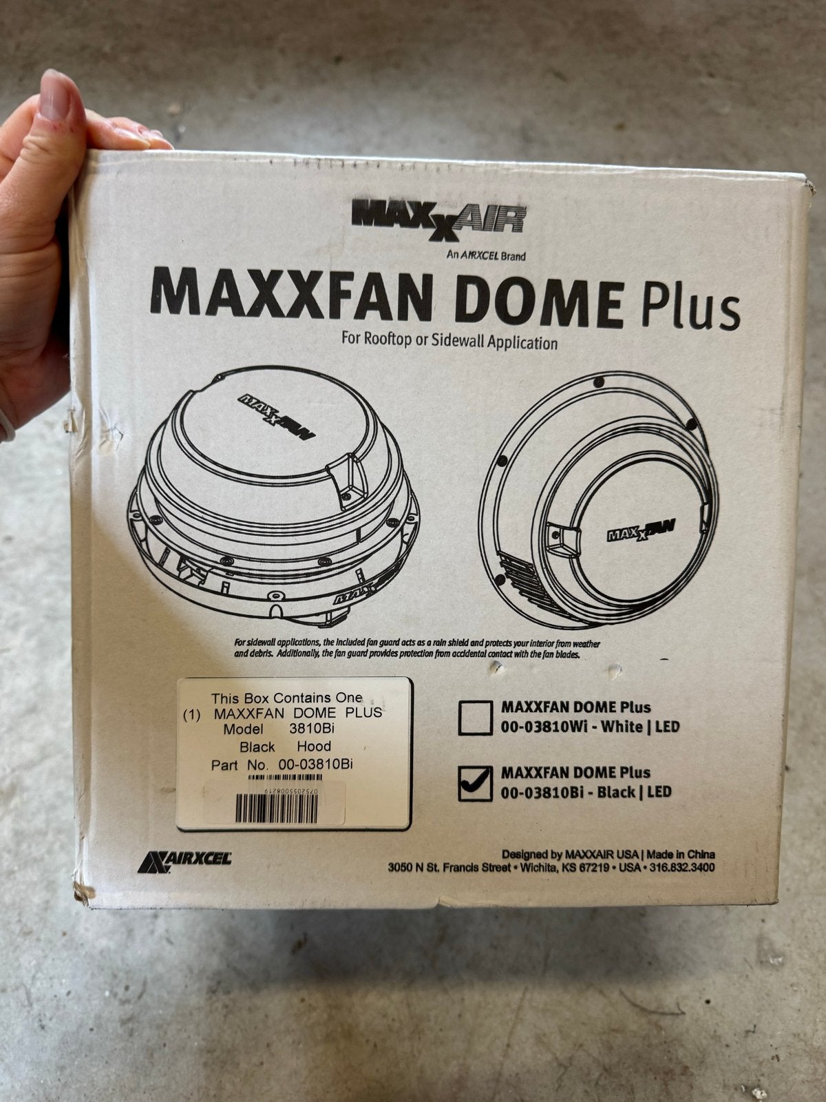 Maxxfan Dome Plus ventilator zwart, Ophalen, Nieuw