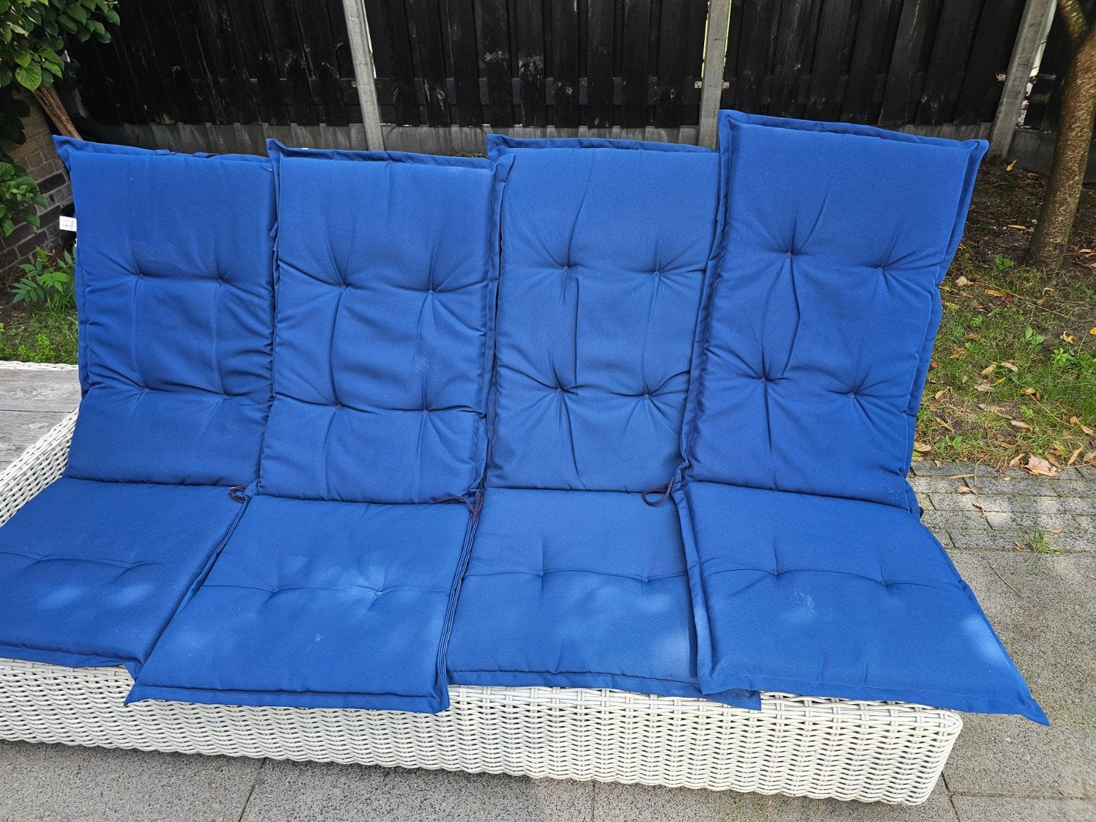 Sun Garden tuinkussens - 4 stuks - blauw, Ophalen, Gebruikt
