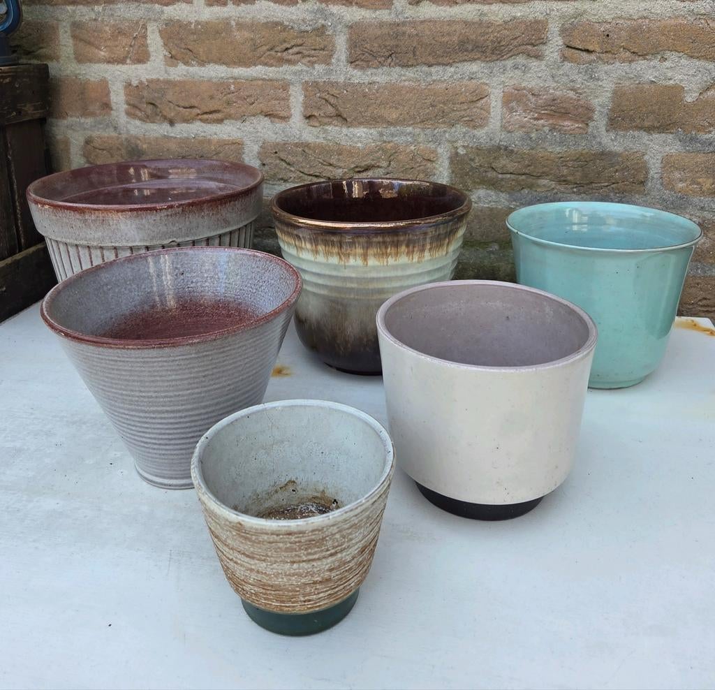 Jaren 60 bloempotten, vintage retro pot, Westraven, Zaalberg, Ophalen, Gebruikt, Balkon, Overige vormen