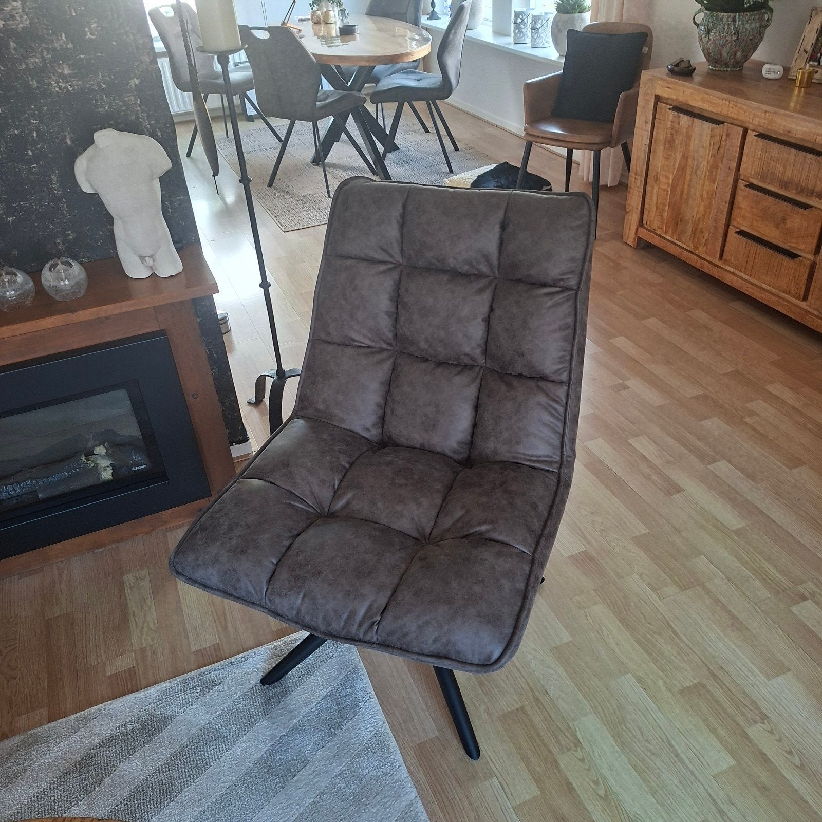 Nieuwe antraciet fauteuil, Ophalen, Overige materialen, Nieuw, 75 tot 100 cm