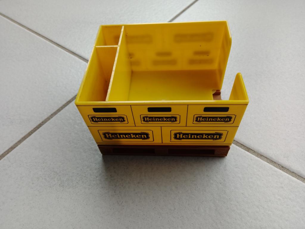 Heineken pennenbakje / bureau-organizer op pallet, Verzamelen, Biermerken, Ophalen of Verzenden, Gebruikt, Overige typen, Heineken