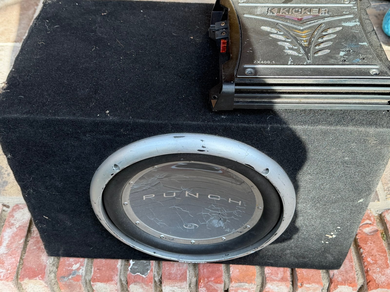 Rockford Fosgate Punch Subwoofer met Kicker ZX400.1 Versterk, Ophalen, Gebruikt