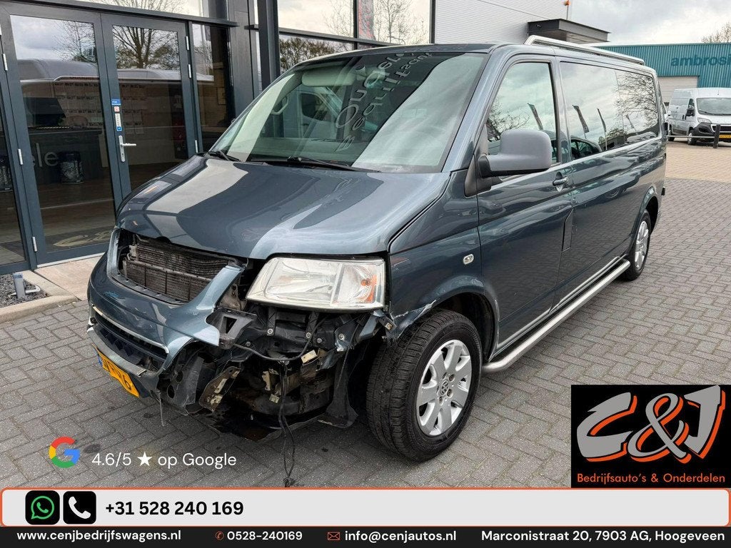 Volkswagen Transporter 2.5 TDI 340 Trendline DC voorschade,, Auto diversen, Schadeauto's, Volkswagen, Automaat, Diesel, Overige carrosserieën