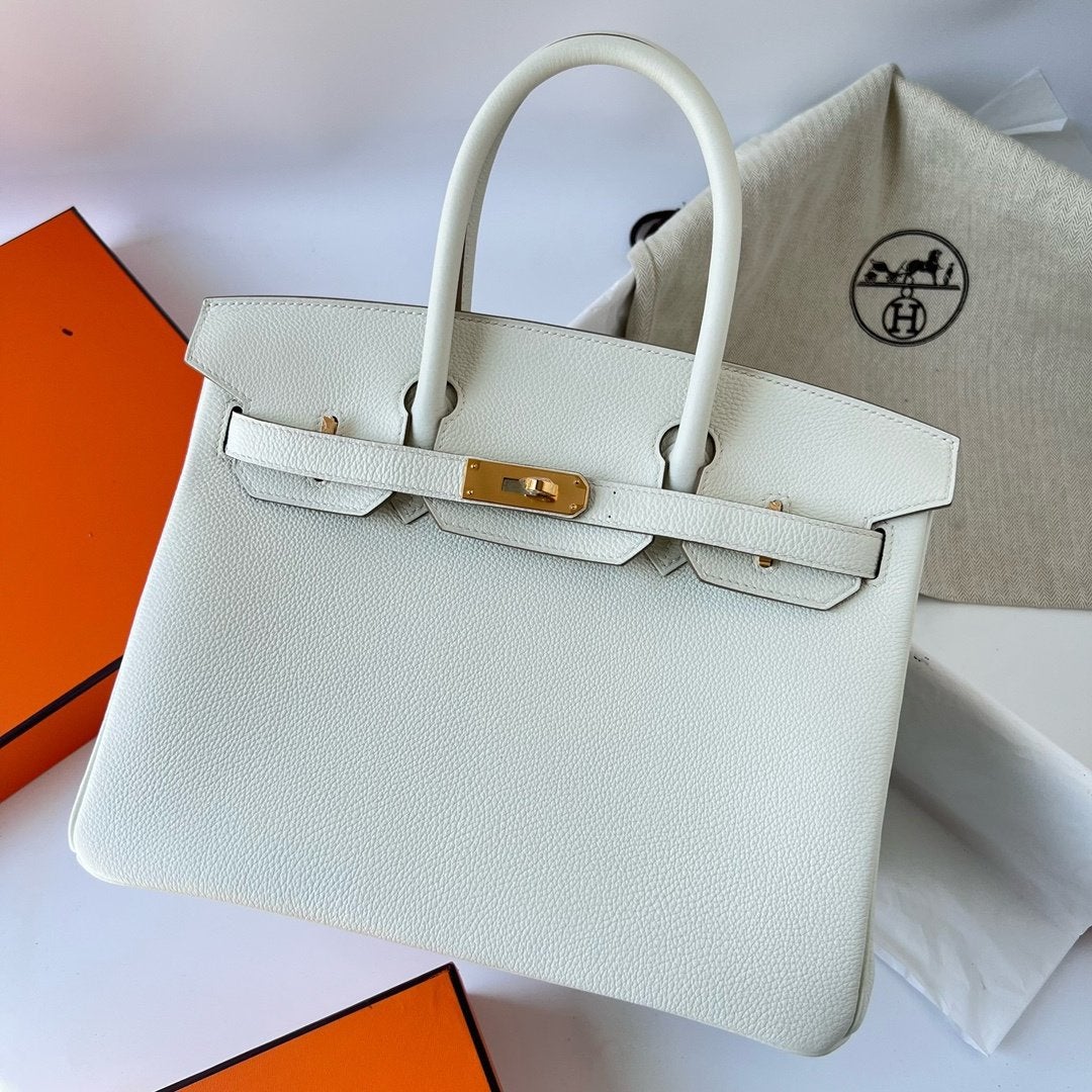 Hermès Birkin Hoge Kwaliteit Kalfleer 30cm 35cm etoupe bruin, Verzenden, Nieuw, Zwart, Handtas