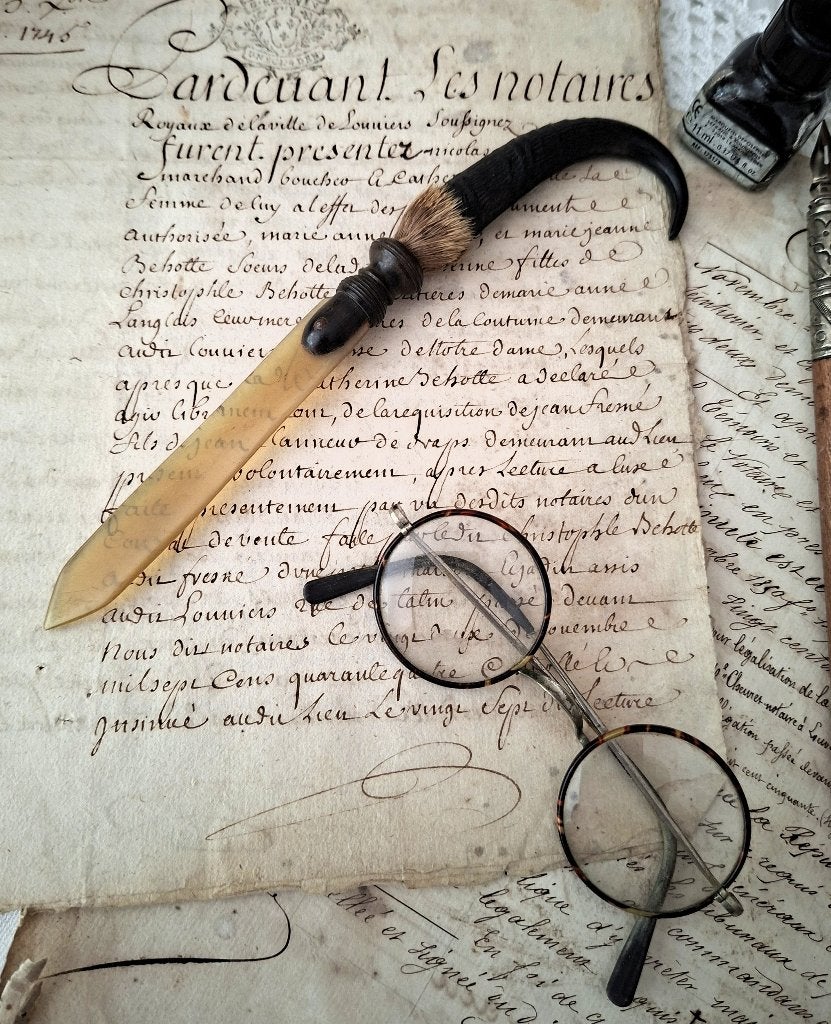 Antieke briefopener gebogen handvat hoorn 'PiFrance', Ophalen of Verzenden