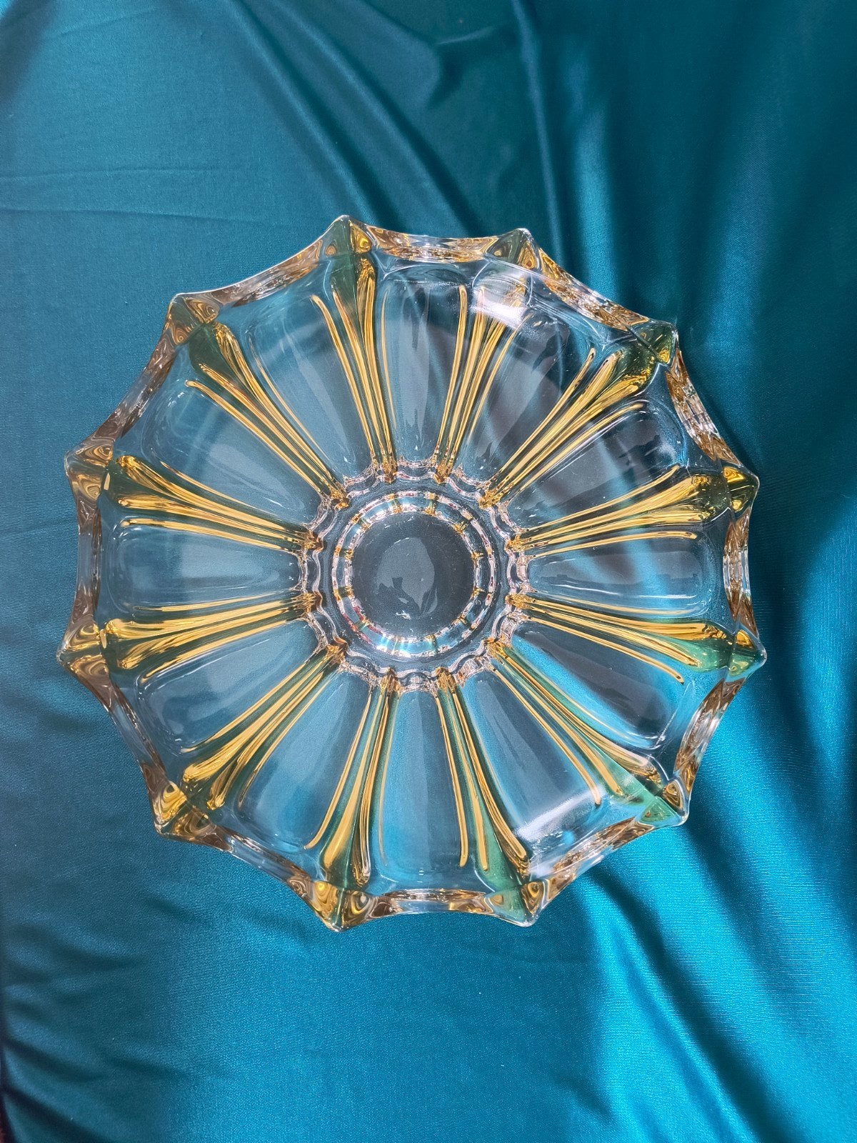 Walther Glas Stervormige Schaal met Gele Accenten, Ophalen of Verzenden