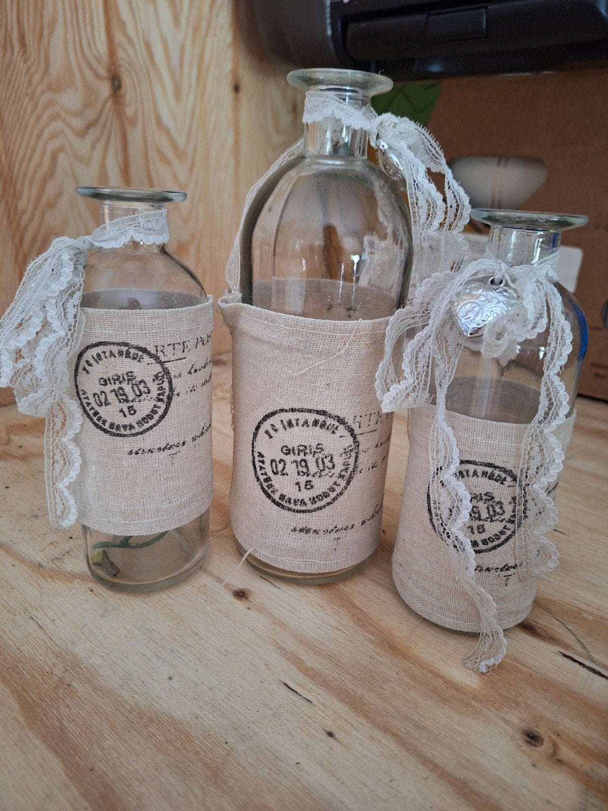 Decoratieve Glazen Flessen Set - Vintage Stijl, Ophalen