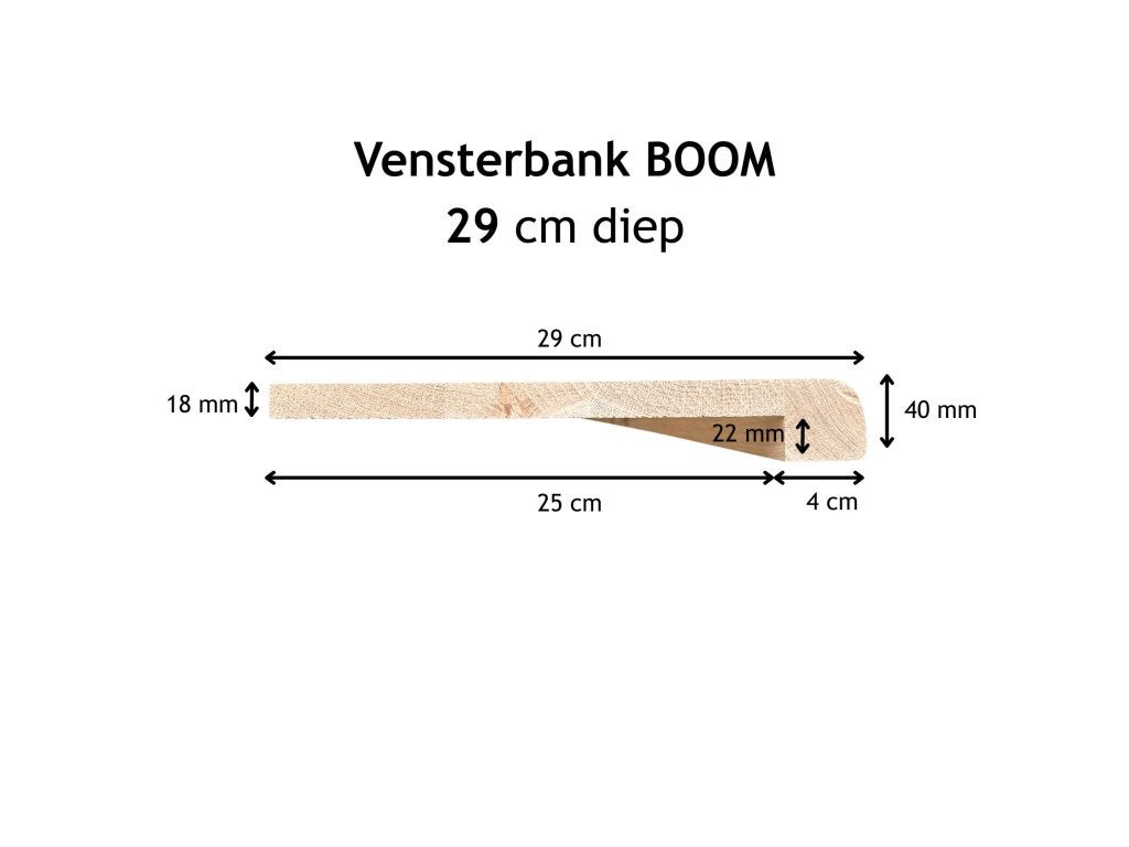 Vensterbank - Eiken overzet | Boom | Div. afm. OP VOORRAAD!, Niet ingevuld, Verzenden, Vensterbanken, Nieuw