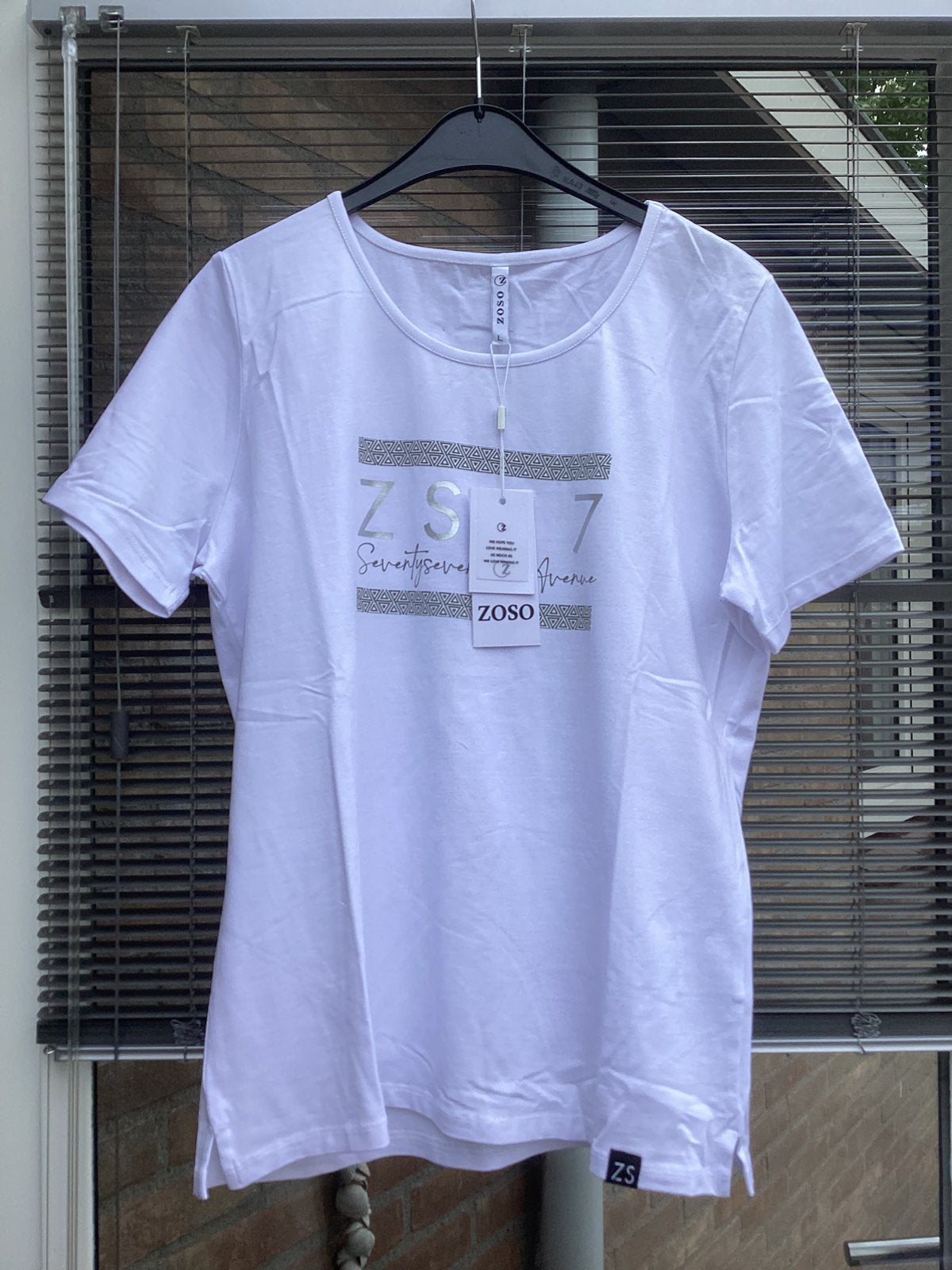 Zoso shirt wit groen, Wit, Maat 42/44 (L), Nieuw, Ophalen of Verzenden